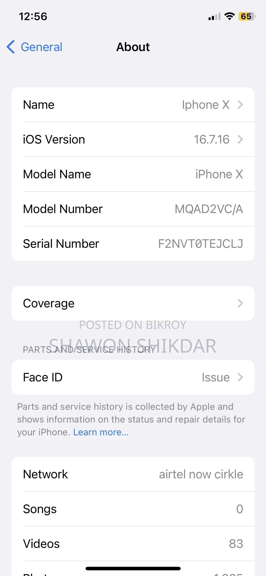Apple iPhone X 64 GB Silver