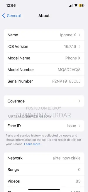 Apple iPhone X 64 GB Silver
