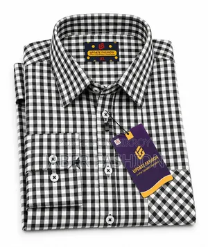 Formal Official Cotton Shirt – Premium White Pinstripe Long Sleeve