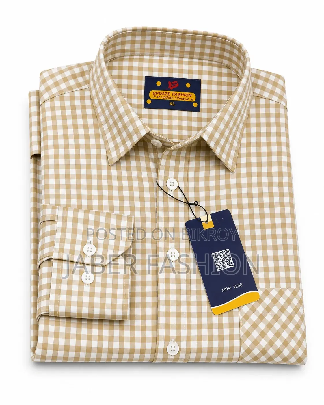 Formal Official Cotton Shirt – Premium White Pinstripe Long Sleeve
