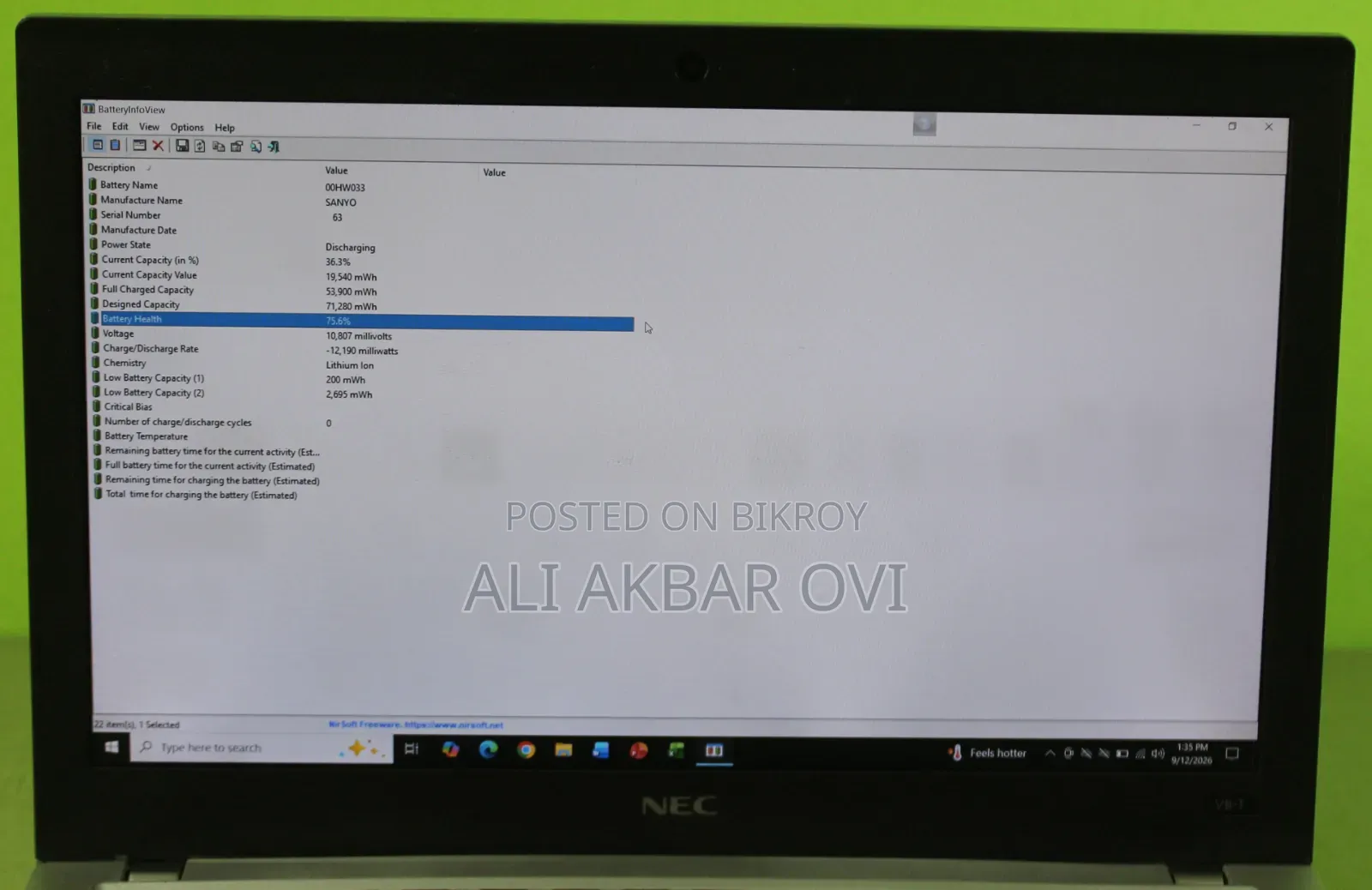Laptop NEC 4GB Intel Core i5 SSD 128GB