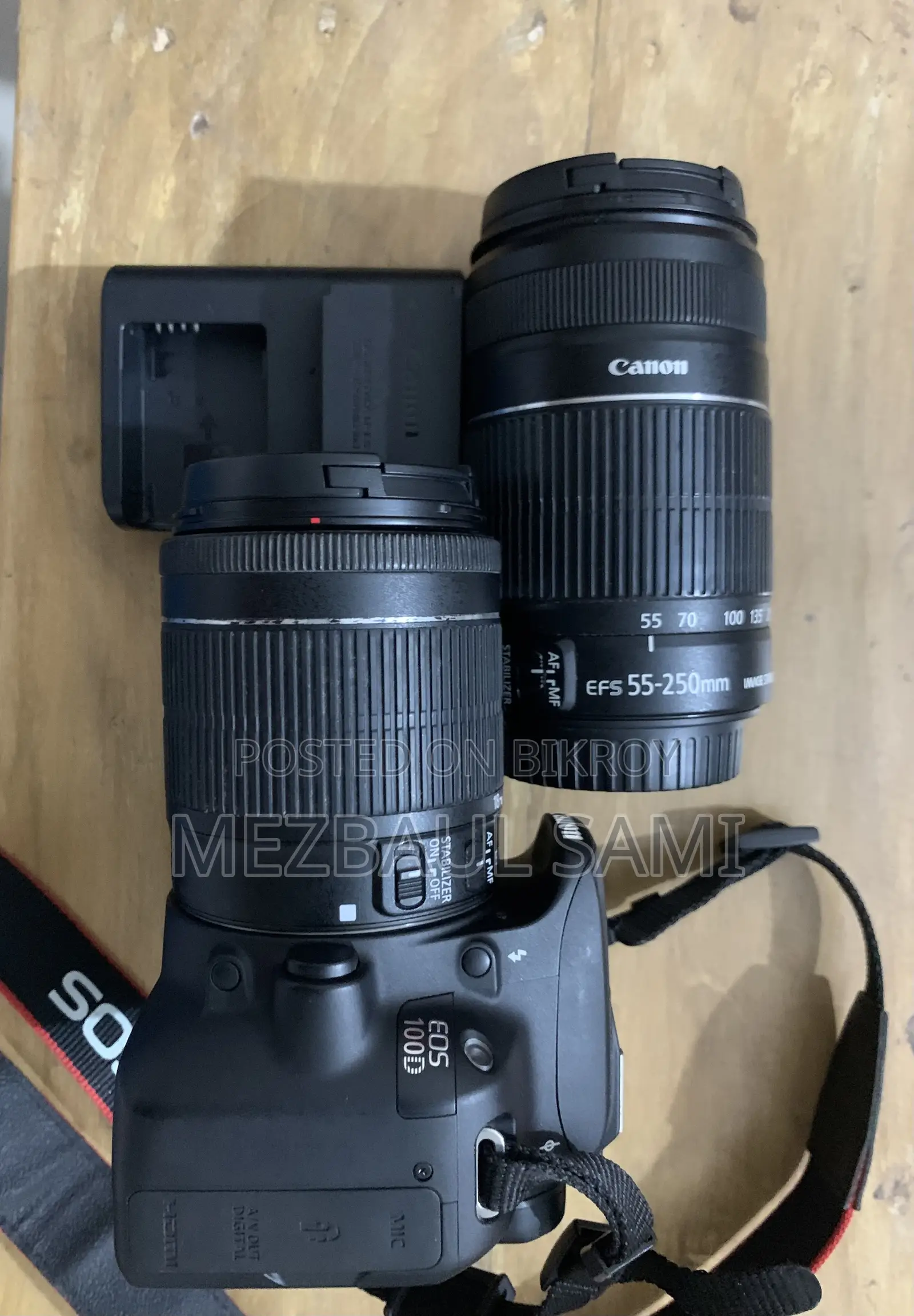 Canon EOS 100D with Body Lenses 18-55 and 55-250 Lenses