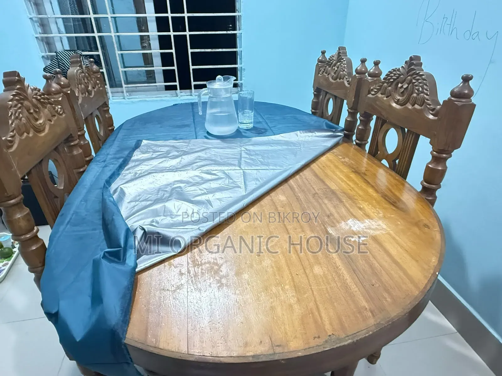 Original Teak and Shishu Wood 4-Chair Dining Table