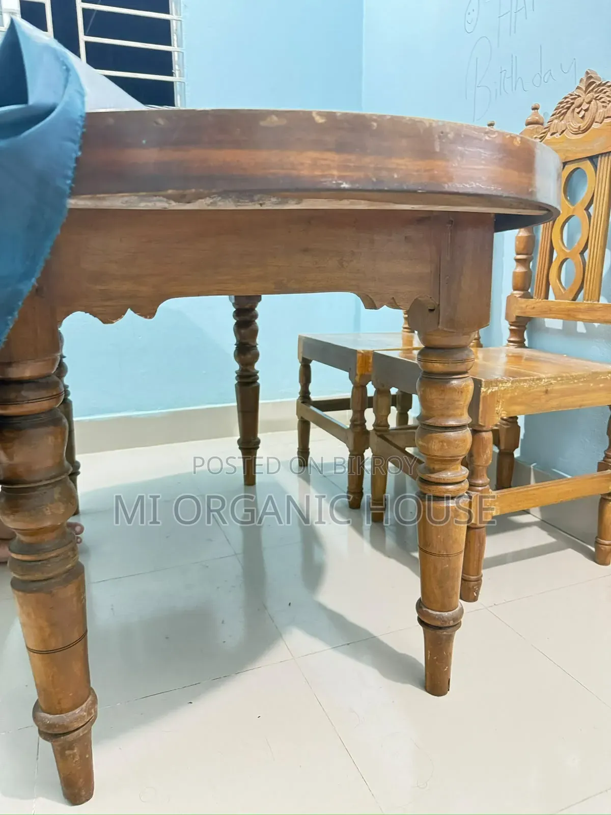 Original Teak and Shishu Wood 4-Chair Dining Table