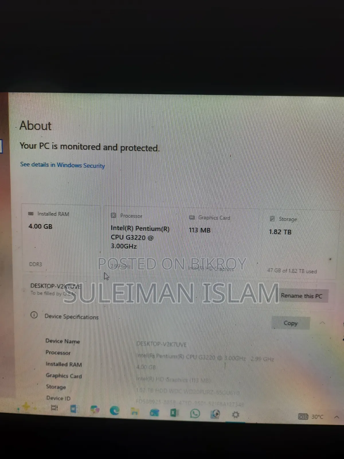 Desktop Computer 4GB Intel Pentium HDD 2T