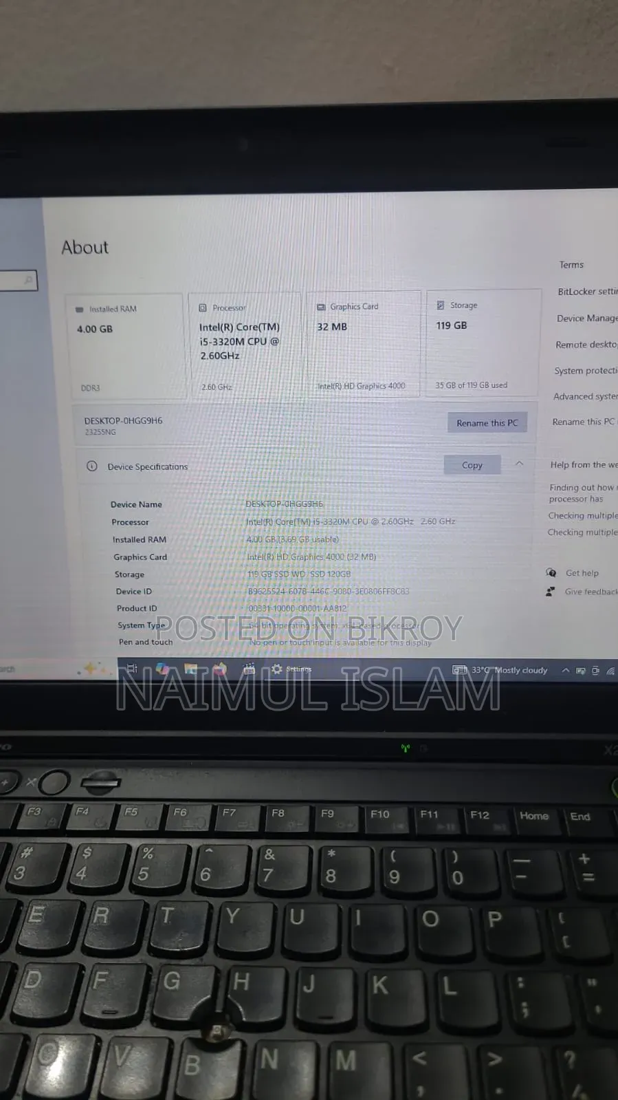 Laptop Lenovo ThinkPad X230 4GB Intel Core i5 SSD 128GB