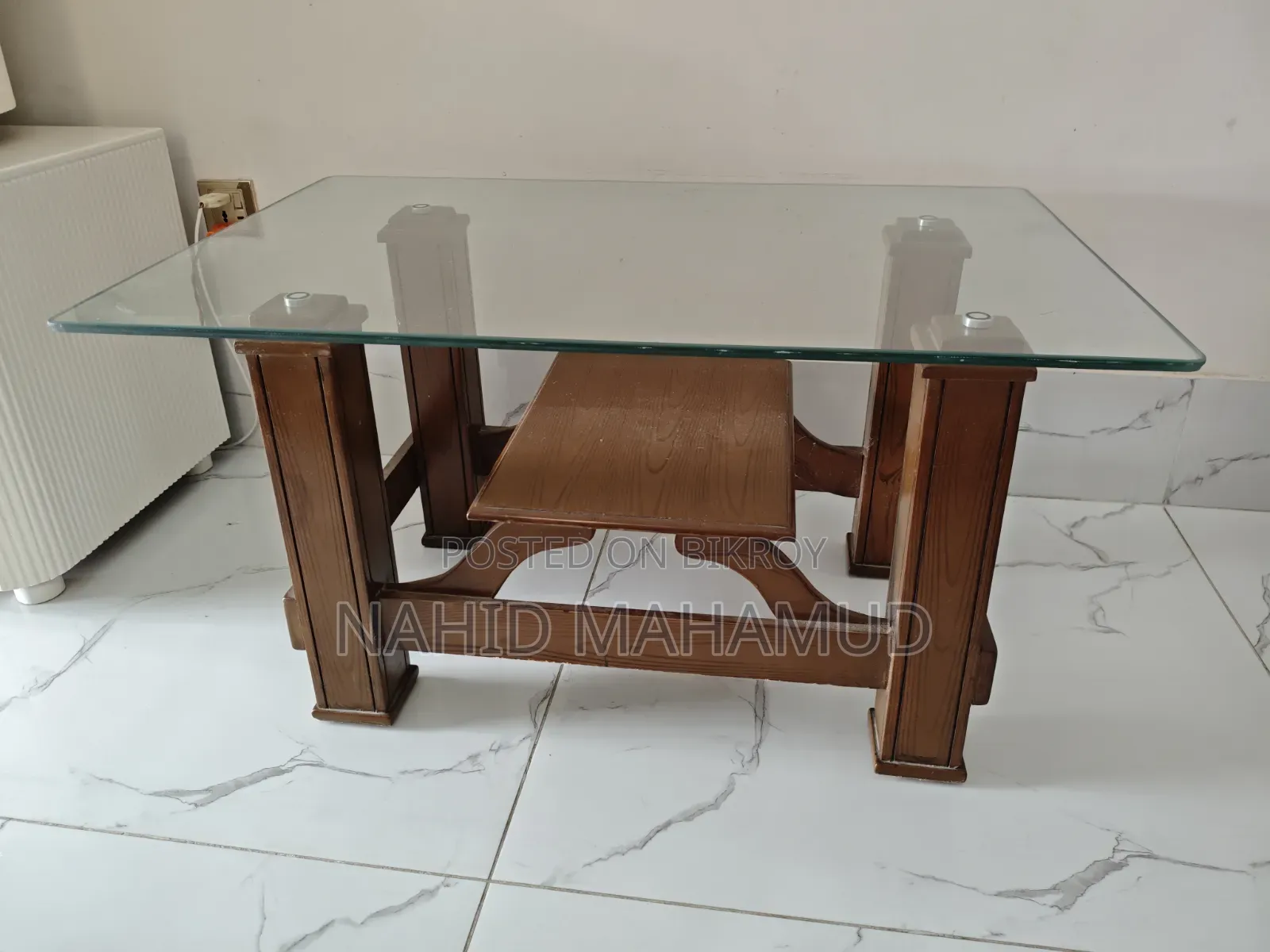 টি টেবিল/ সেন্টার টেবিল (গ্লাস টপ)