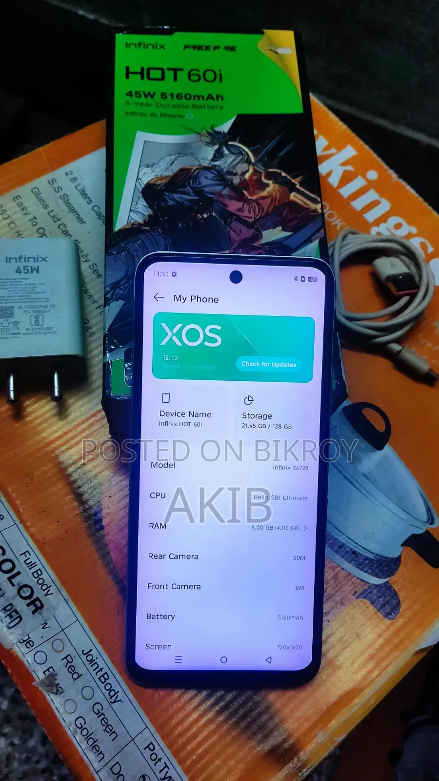 Infinix Hot 60i 128 GB Gray