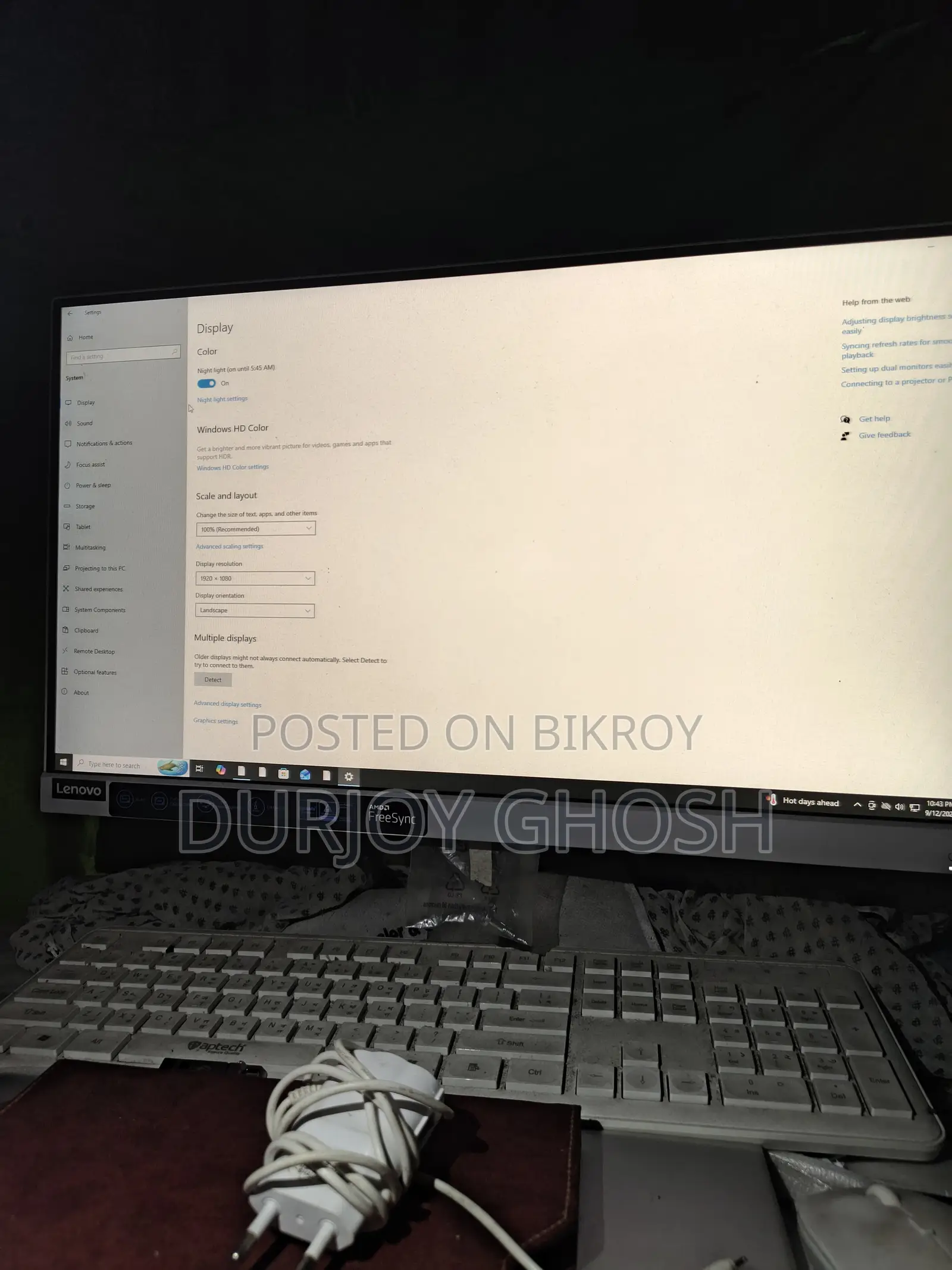 Desktop Computer Lenovo 4GB Intel Core i3 SSD 128GB