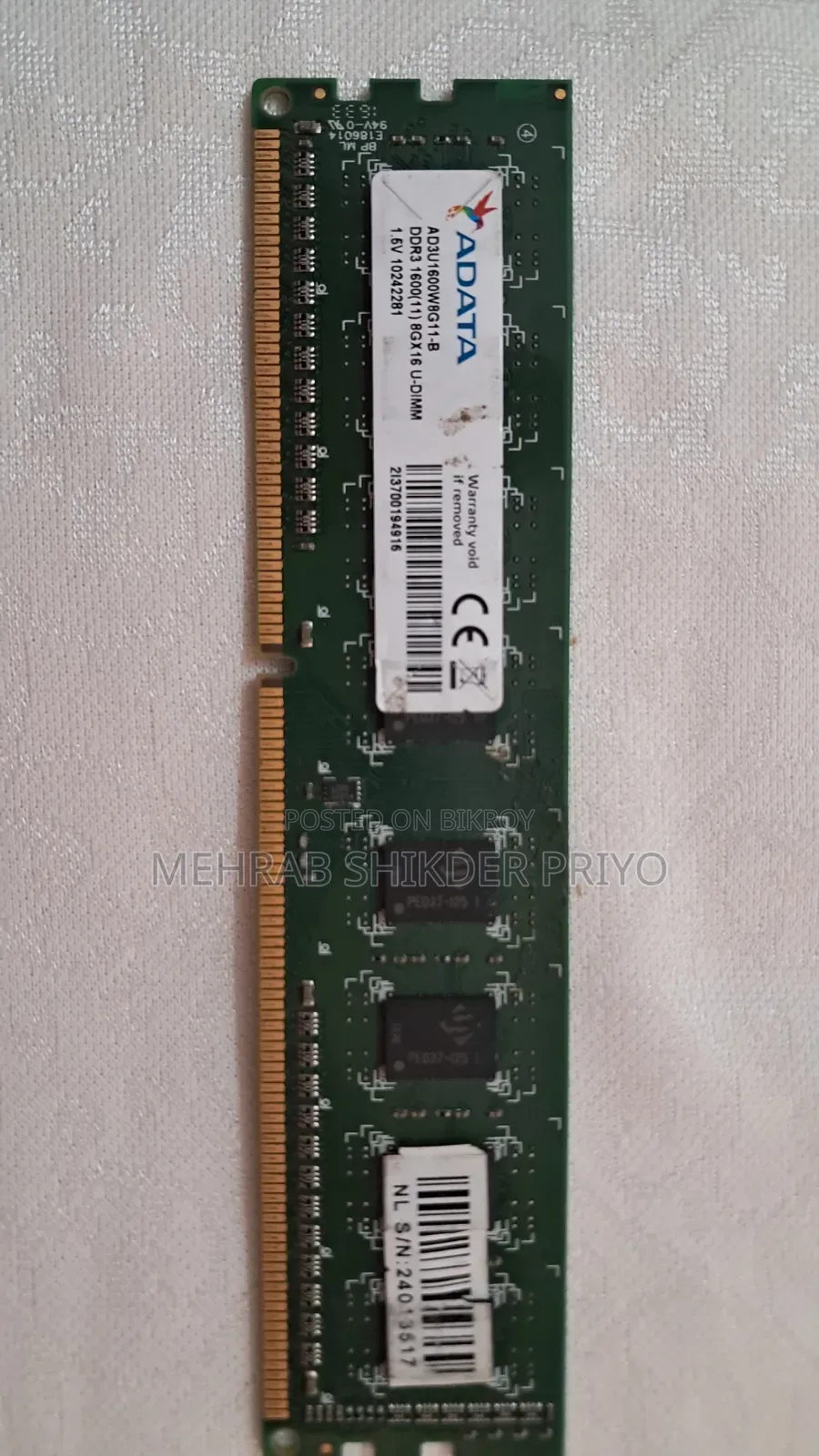 ADATA 8gb Desktop Ram(DDR3)