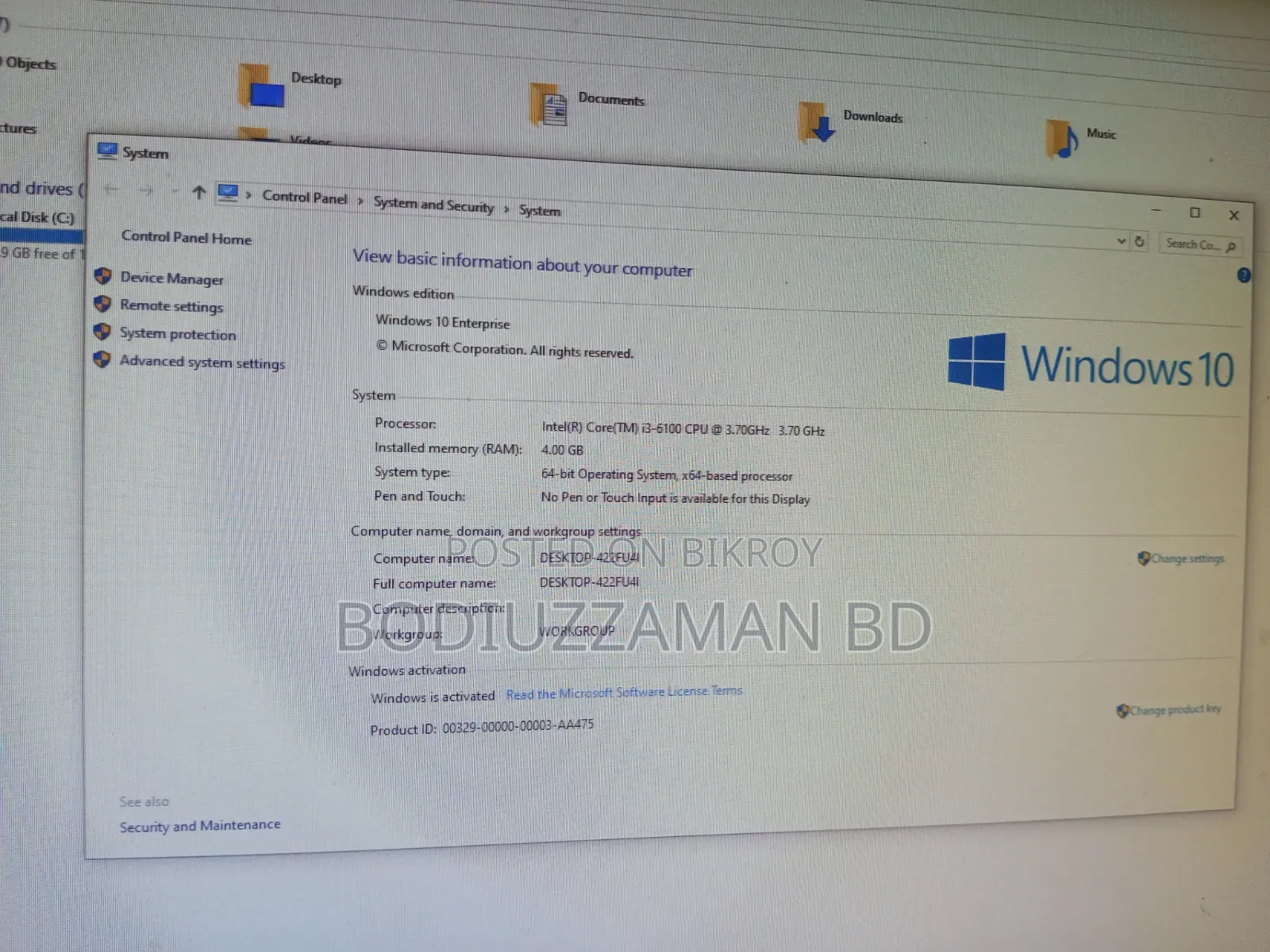 Desktop Computer Gigabyte GB-BACE-3150 4GB Intel Core I3 SSD 128GB