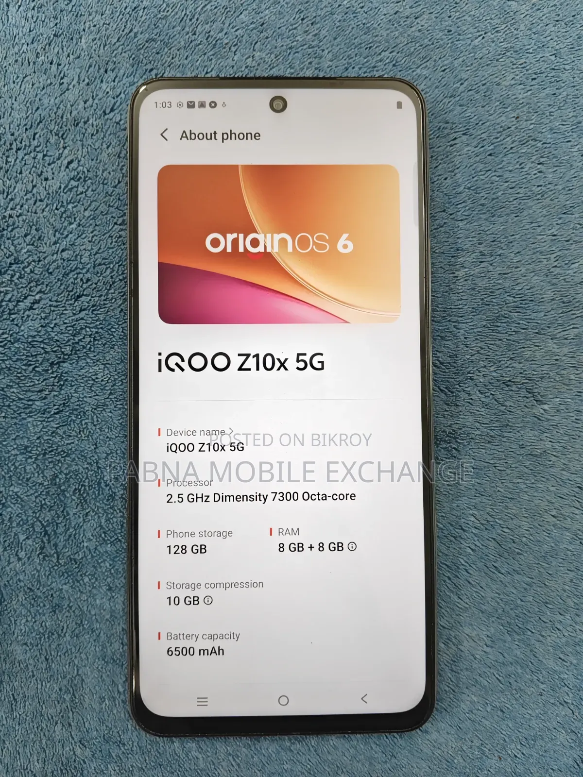 iQOO Z10x 128 GB Blue