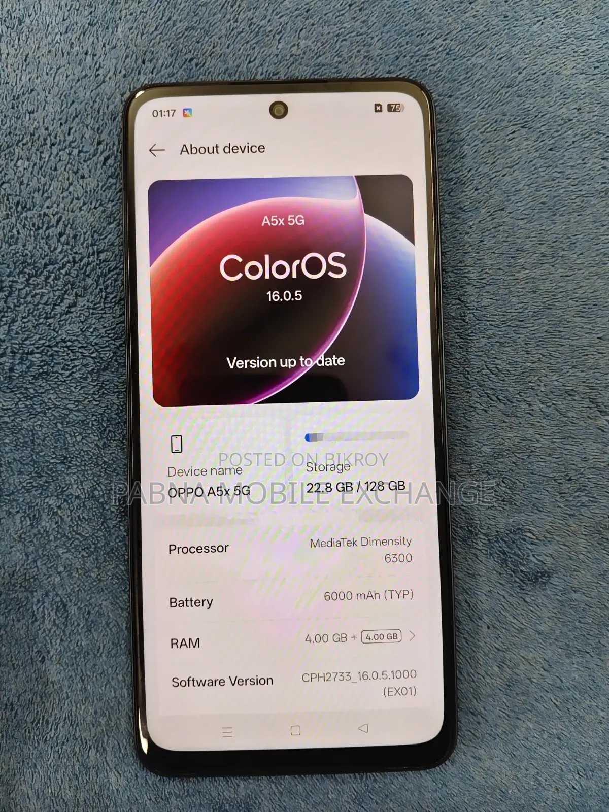 Oppo A5X 5G 128 GB Graphite