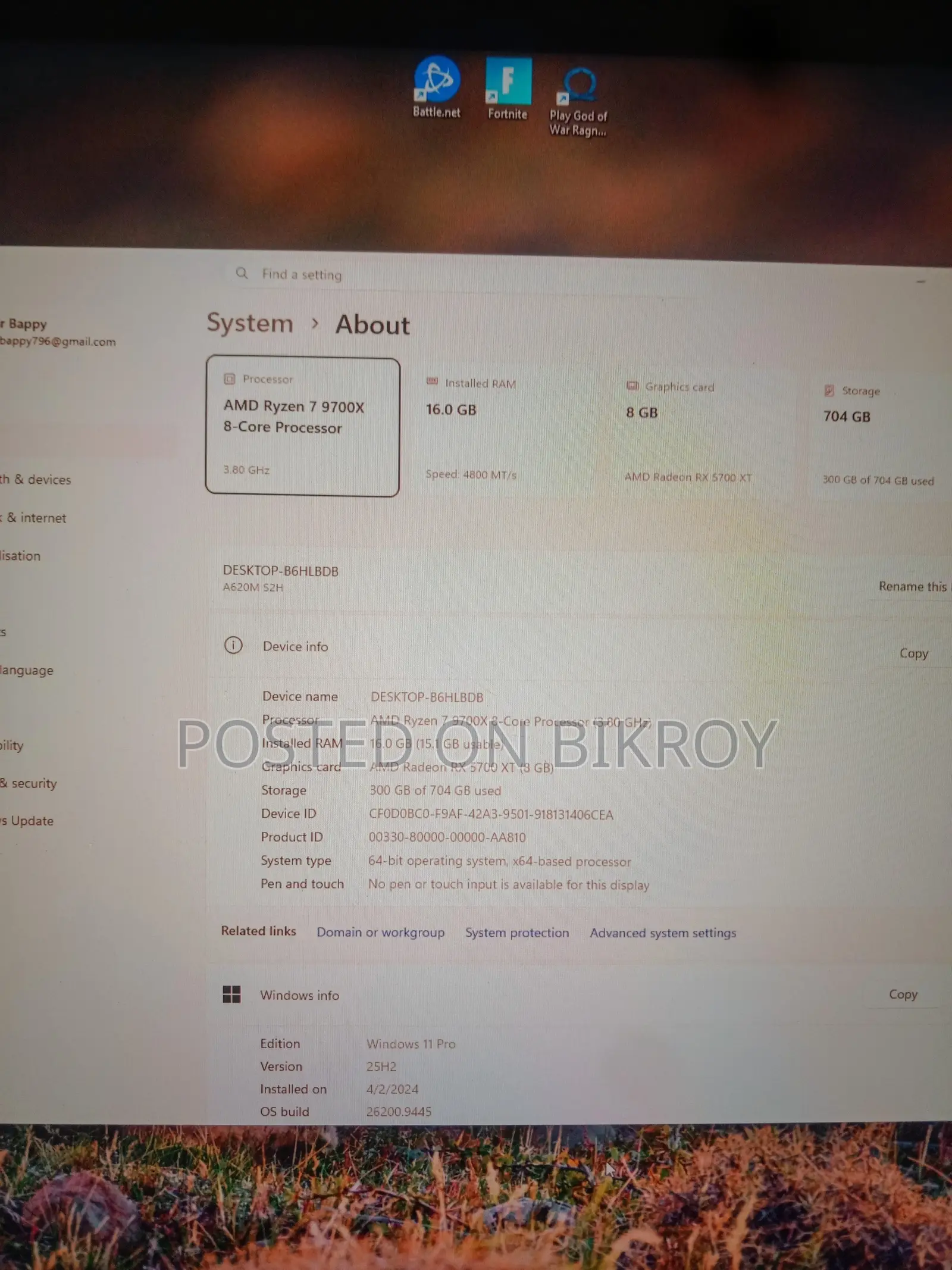 Desktop Computer Gigabyte 16GB AMD Ryzen 7 eMMC 1T