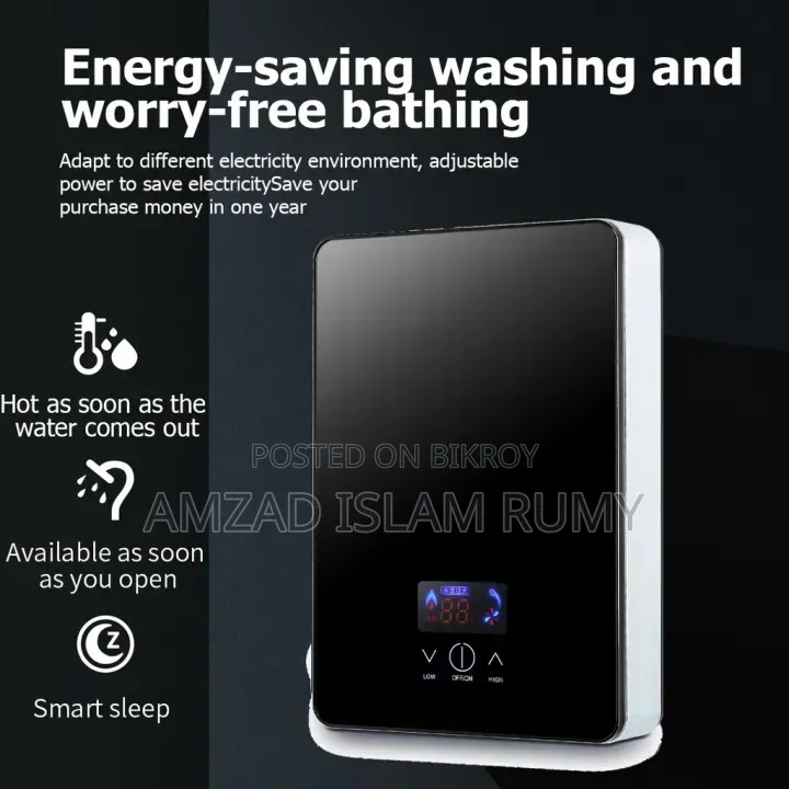 Instant Tankless Electric Water Heater LCD Touch Screen.. 6000w