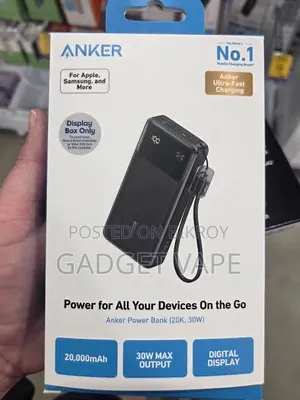 Anker Power Bank 20,000mAh 30W Max Output - Digital Display