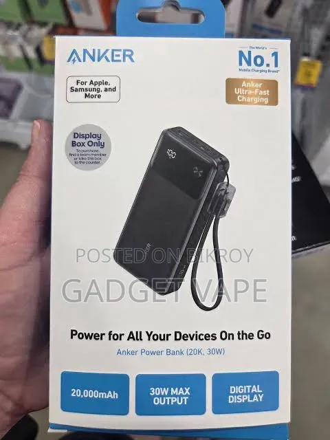 Anker Power Bank 20,000mAh 30W Max Output - Digital Display