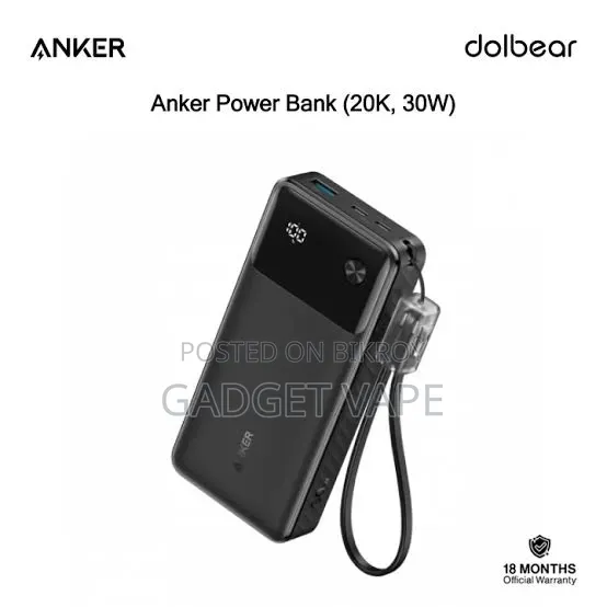Anker Power Bank 20,000mAh 30W Max Output - Digital Display