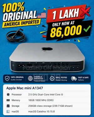 Desktop Computer Apple Mac Mini 16GB Intel Core I5 SSD 256GB