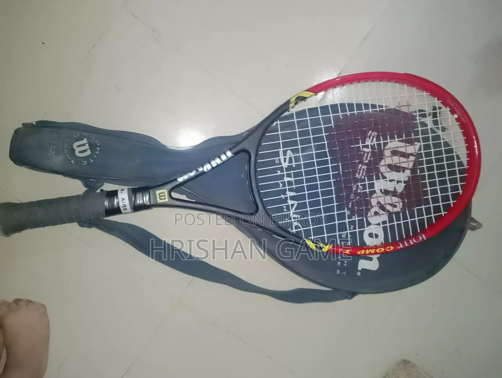 4 original Wilson and HEAD brand tennis rackets for sale