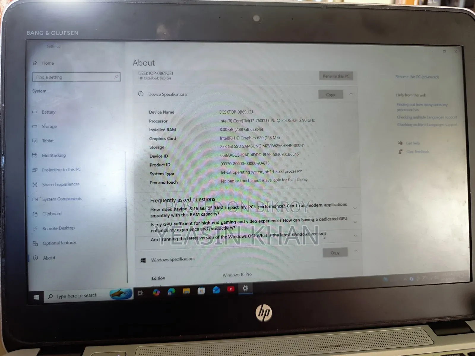 Laptop HP 14-Dq1025cl 8GB Intel Core I7 SSD 256GB