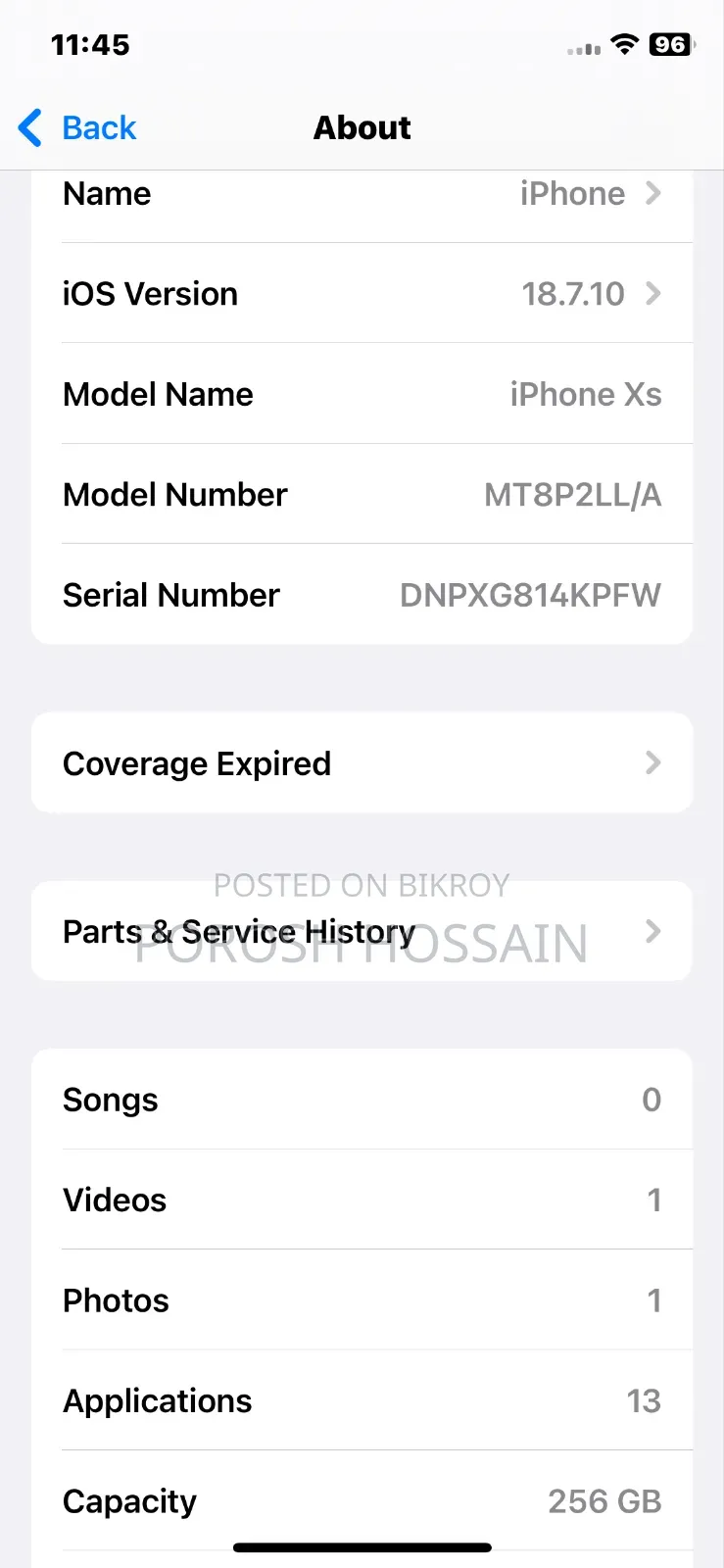 Apple iPhone XS 256 GB Gold