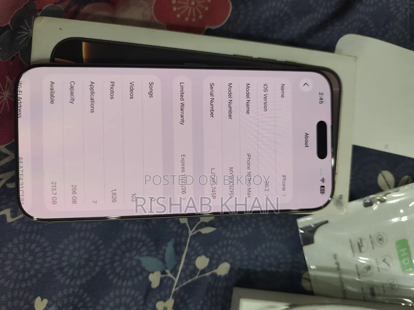 Apple iPhone 16 Pro Max 256 GB Rose Gold