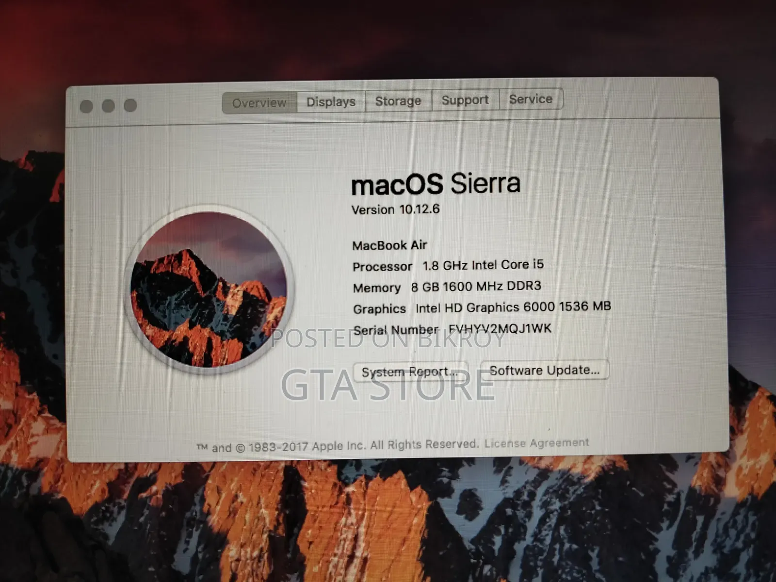Laptop Apple MacBook Air 2017 8GB Intel Core i5 SSD 128GB