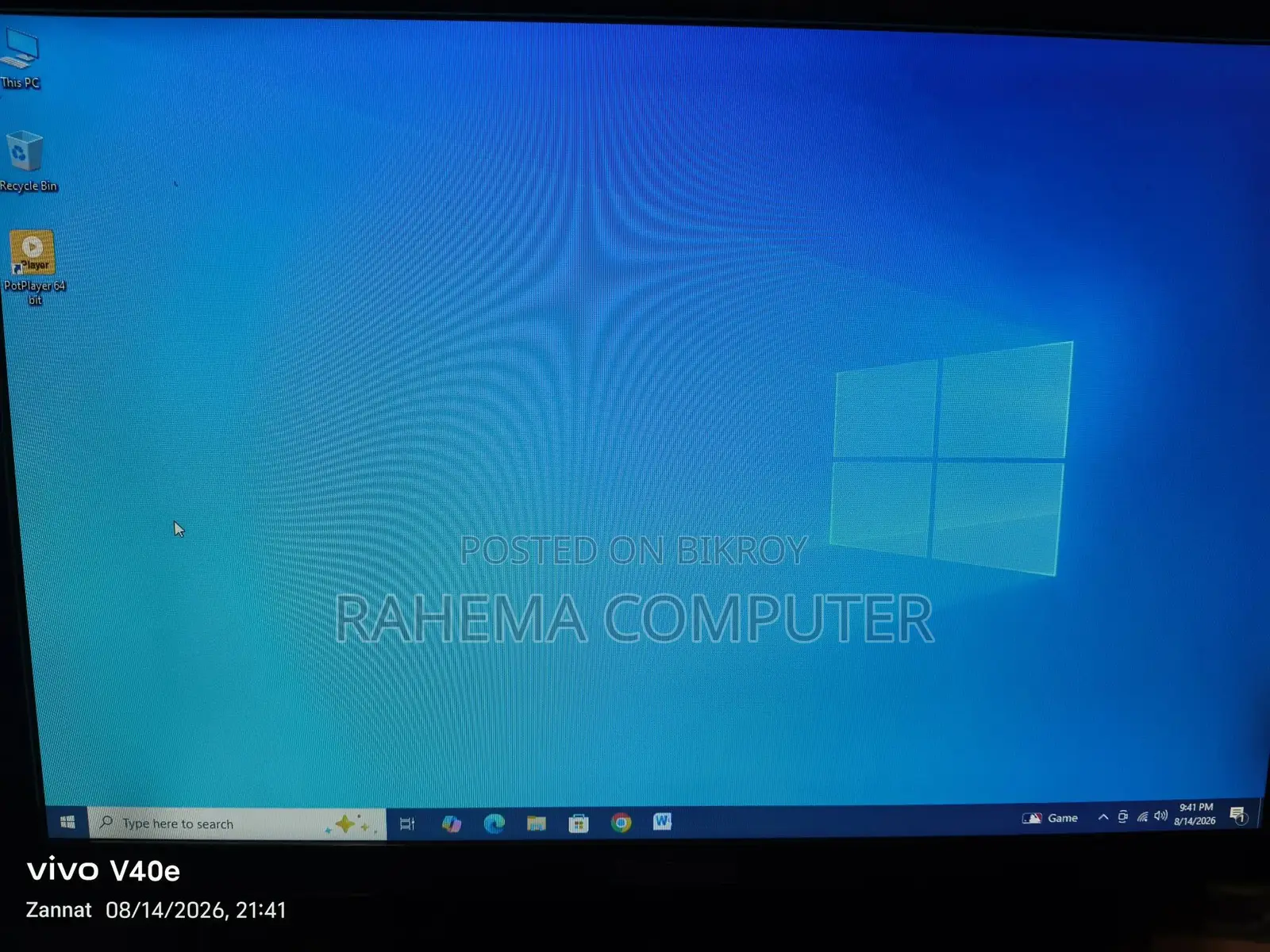 Desktop Computer 4GB Intel Core i3 SSD 256GB
