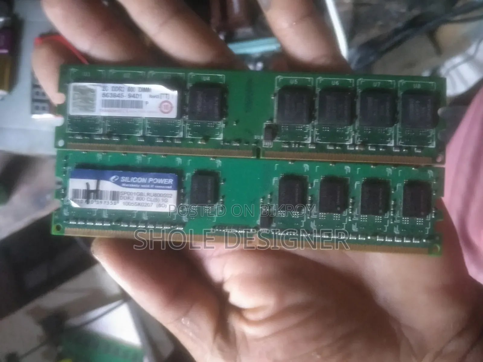 Ddr2 800mhz Ram 2gb + 1gb মোট 3gb Desktop Ram বিক্রি