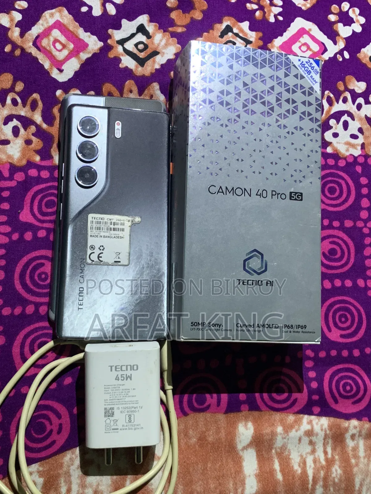 টেকনো ক্যামন ৪০ প্রো ৫জি ২৫৬ জিবি ব্ল্যাক