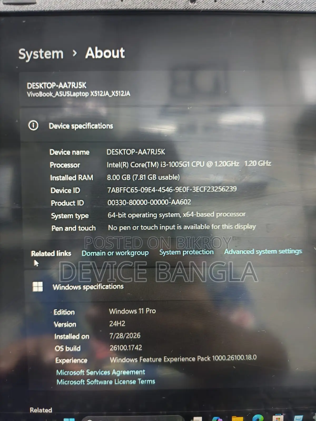 Laptop Asus 8GB Intel Core i3 SSD 256GB