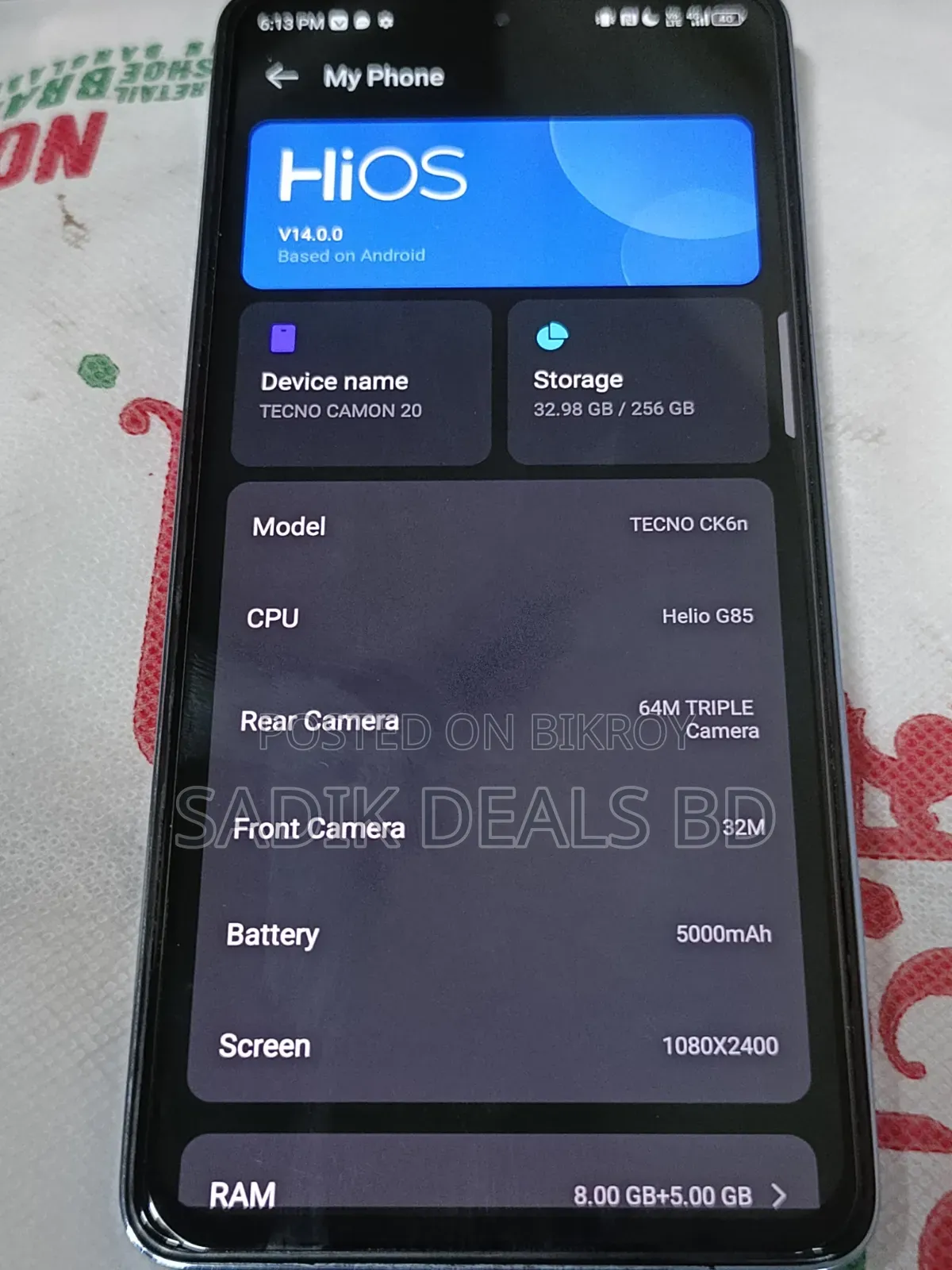 Tecno Camon 20 256 GB Blue
