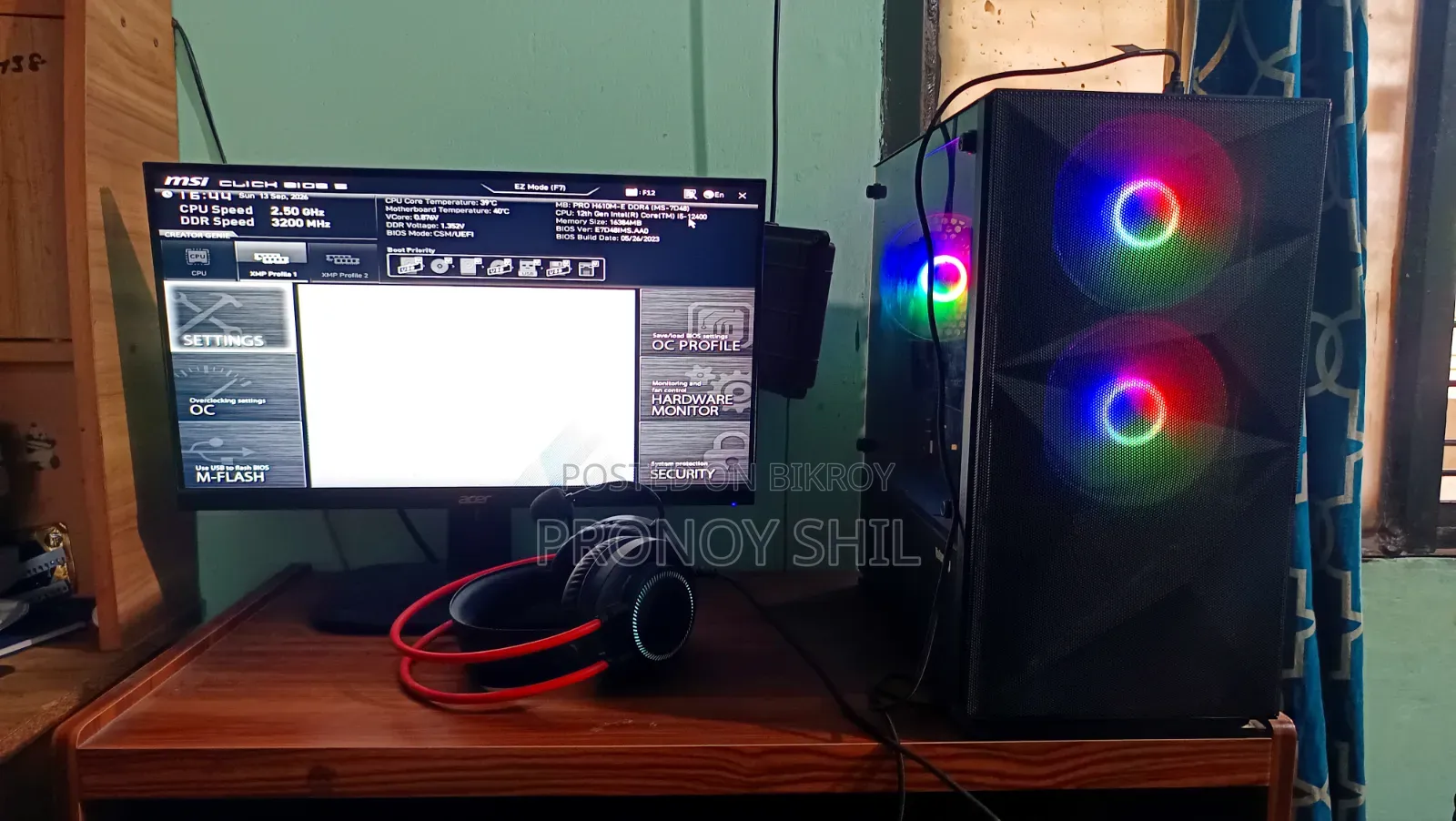 Desktop Computer MSI model 16GB Intel Core i5 SSD 256GB
