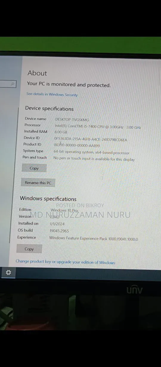 Desktop Computer 8GB Intel Core i5 HDD 500GB