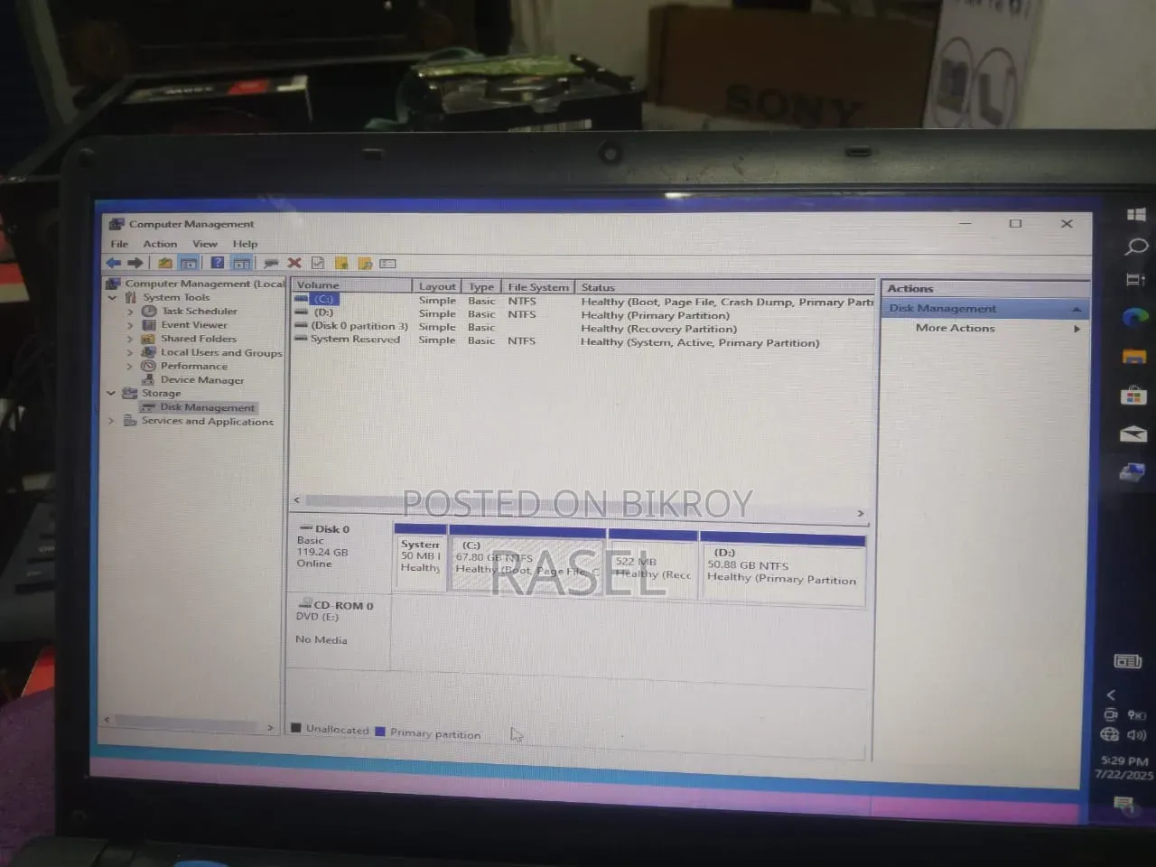Laptop Sony VAIO 15E F15218SN 4GB Intel Core i5 HDD+SSD 128GB