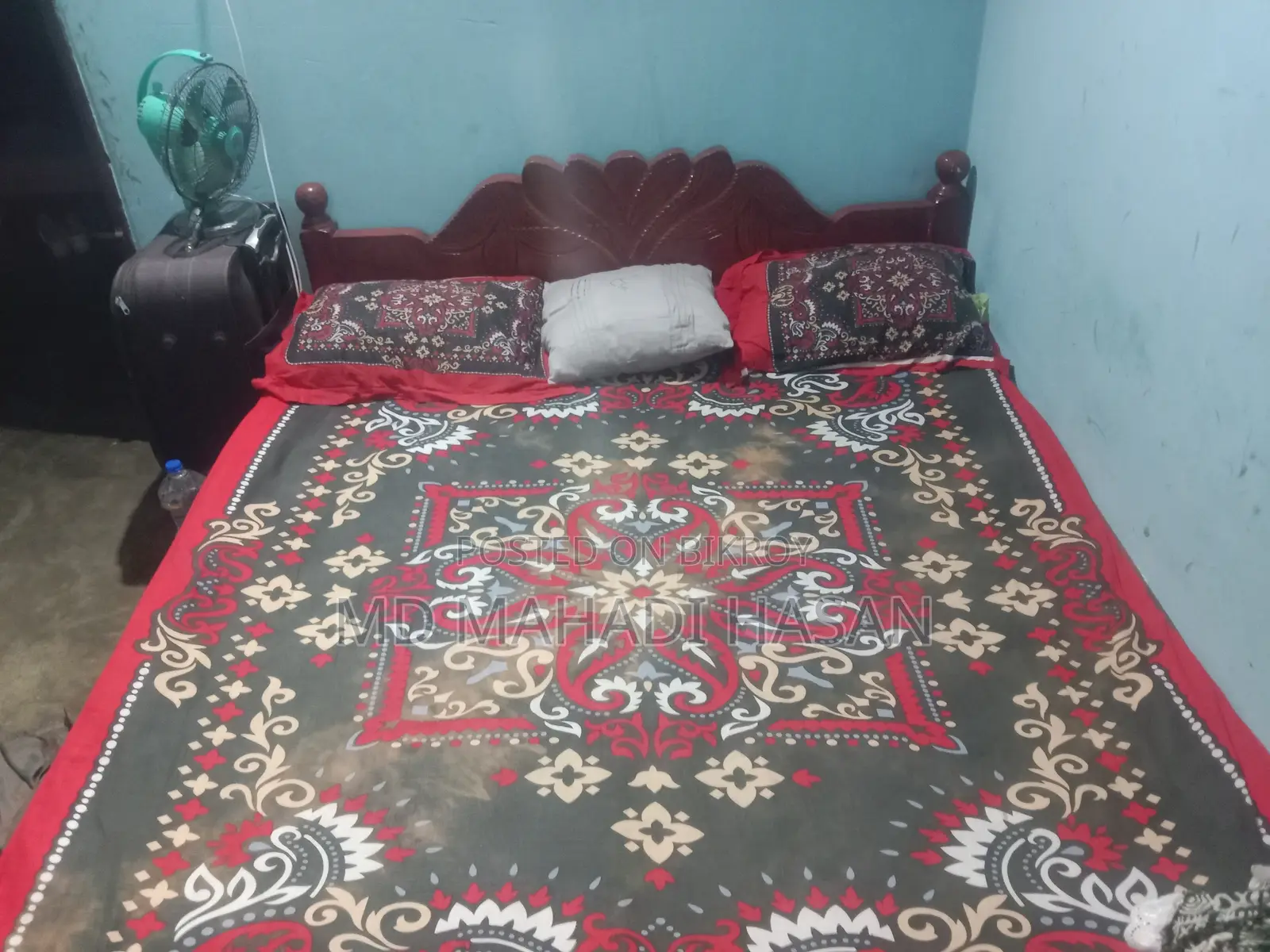 Urgent Sale: Used Semi-Double Wooden Bed (5' × 6.5')