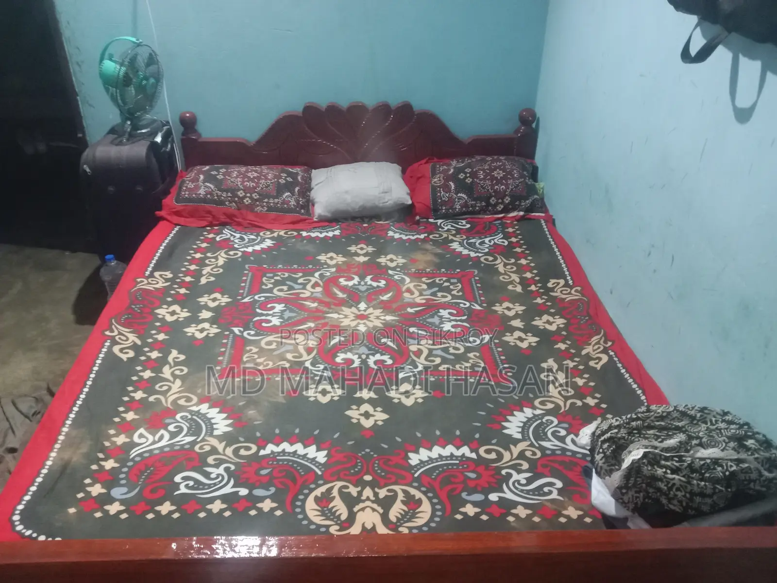 Urgent Sale: Used Semi-Double Wooden Bed (5' × 6.5')