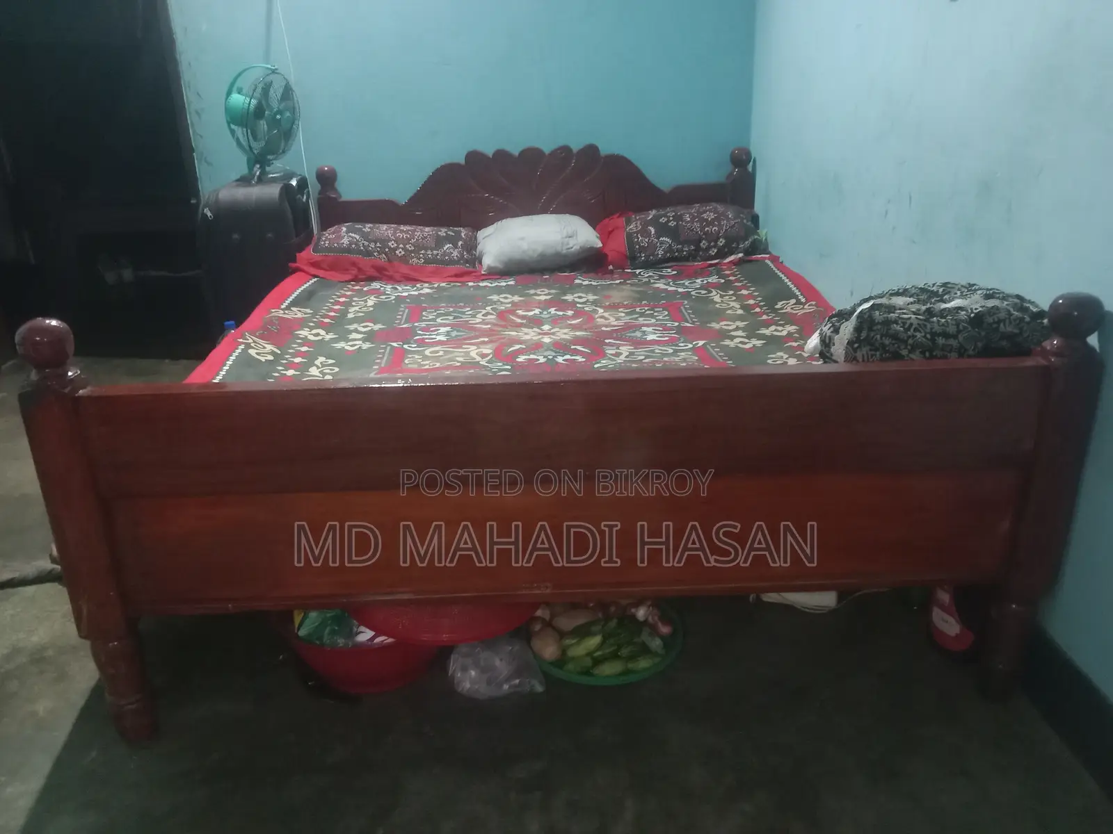 Urgent Sale: Used Semi-Double Wooden Bed (5' × 6.5')