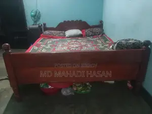 Urgent Sale: Used Semi-Double Wooden Bed (5' × 6.5')