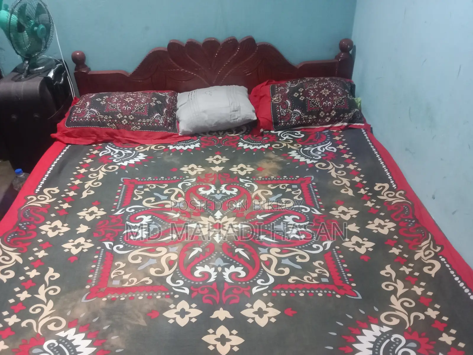 Urgent Sale: Used Semi-Double Wooden Bed (5' × 6.5')