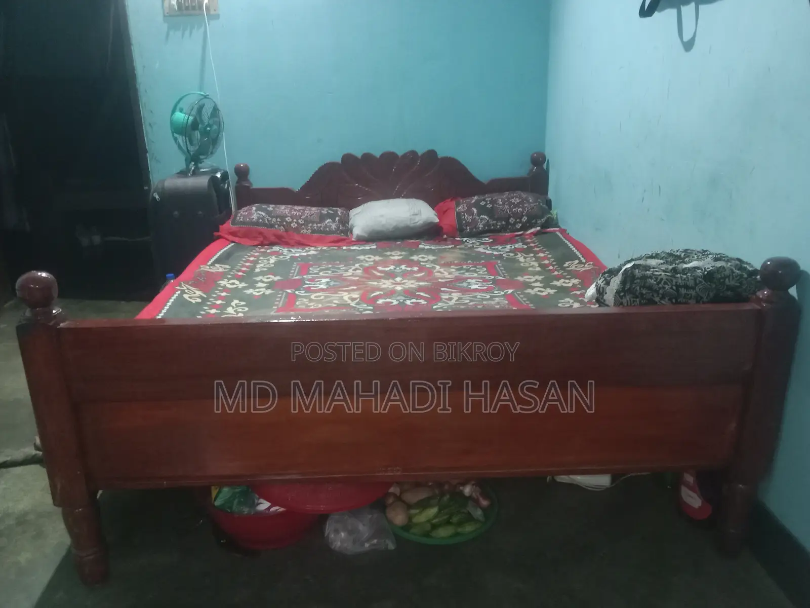 Urgent Sale: Used Semi-Double Wooden Bed (5' × 6.5')