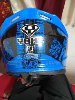 Yohe Blue Graphics Full Face Motorbike Helmet (Used)