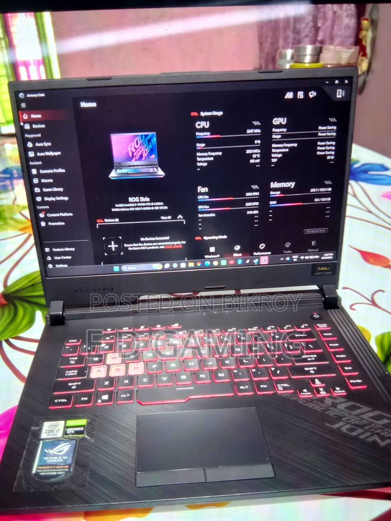 Laptop Asus ROG Strix G15 G512 16GB Intel Core i7 SSD 1TB