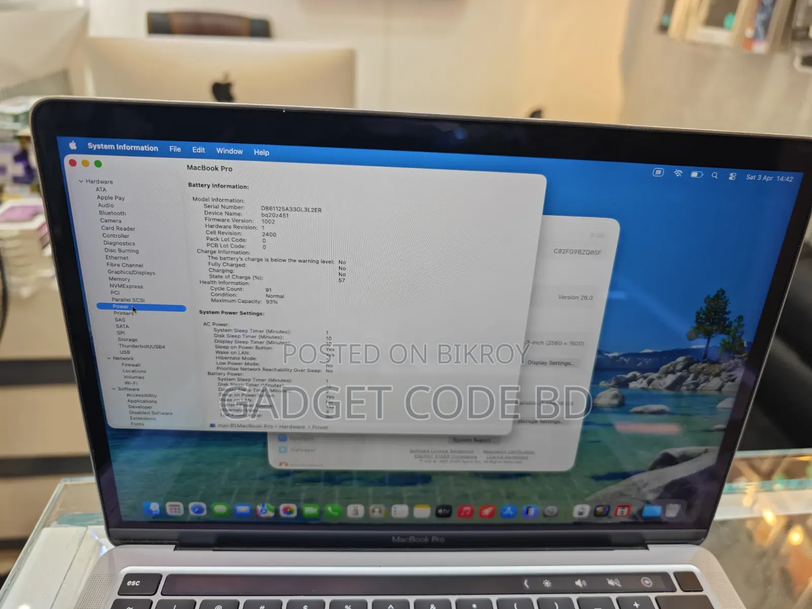 Laptop Apple MacBook Pro 2020 M1 8GB Apple M1 Pro SSD 512GB