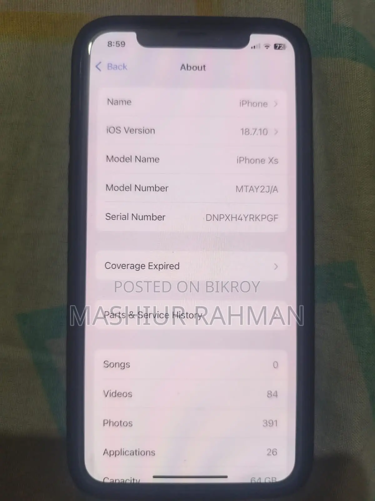 Apple iPhone XS 64 GB Silver