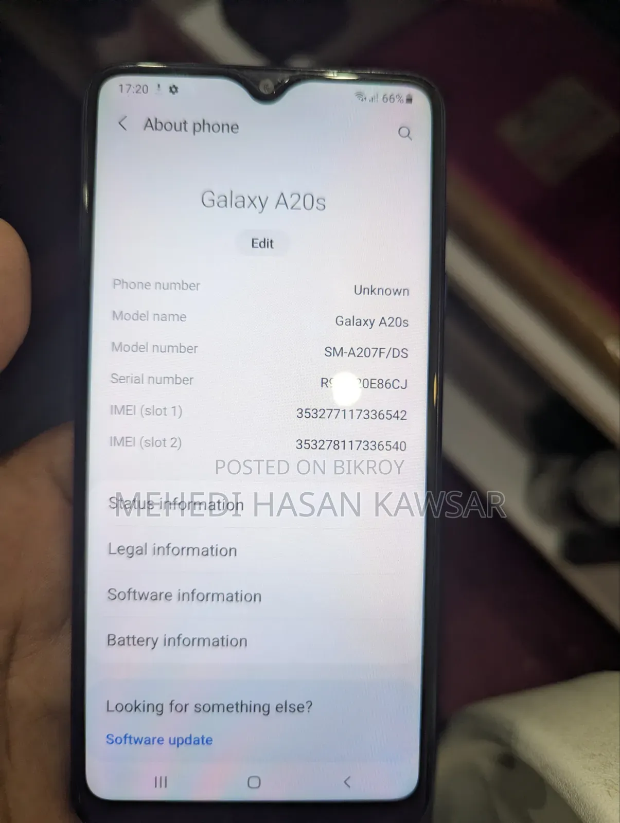 Samsung Galaxy A20s 64 GB Blue