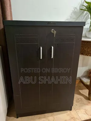 Brand New Wooden Shoe Cabinet| 2 Door | 4shelves | Lock and Key
