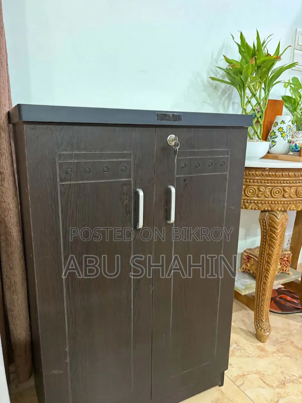 Brand New Wooden Shoe Cabinet| 2 Door | 4shelves | Lock and Key