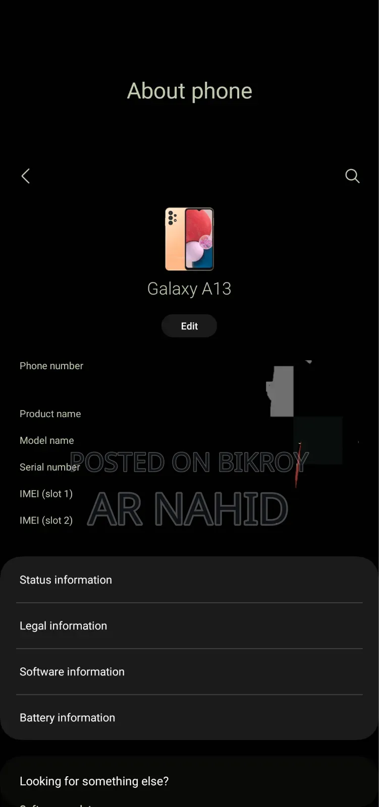 স্যামসাং গ্যালাক্সি এ১৩ ১২৮ জিবি গ্রে